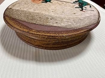 Amazon.co.jp: 神勝寺焼陶津窯 藤本明成 薊紋 台皿 赤絵 飾り皿